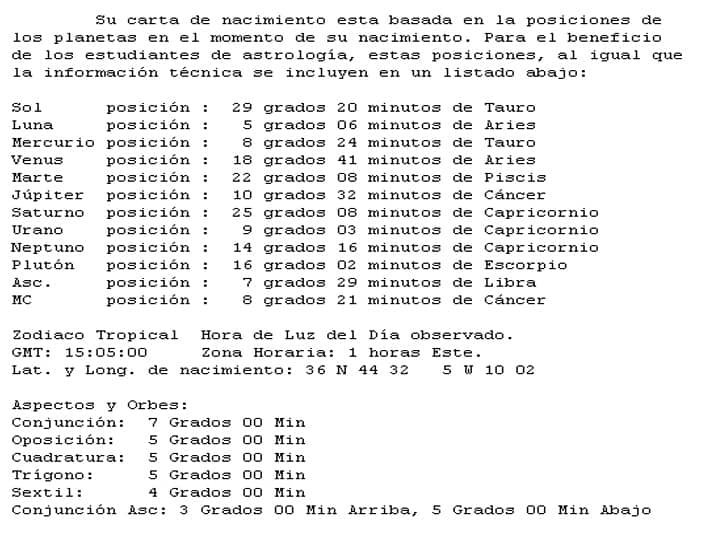 Inicio CURSO de ASTROLOGÍA. 7 posicion planetas